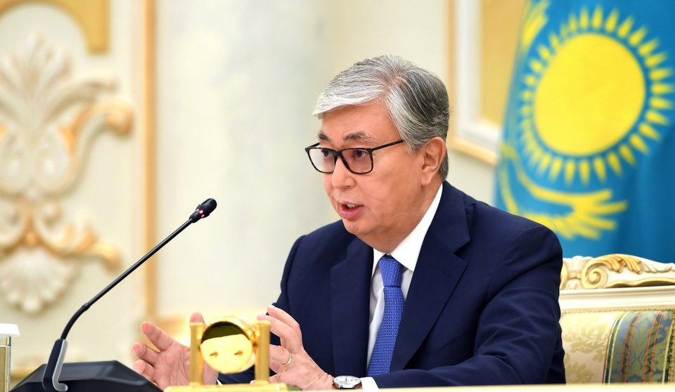 FILED - Kazakhstan's President-elect Kassym-Jomart Tokayev speaks during a press conference after the Kazakh presidential elections. Photo: -/Kazakh Presidency/dpa - ATTENTION: editorial use only and only if the credit mentioned above is referenced in full.