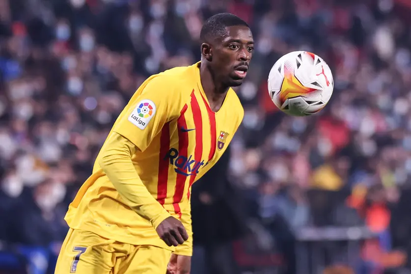 08 January 2022, Spain, Granada: Barcelona's Ousmane Dembele in action during the Spanish La Liga soccer match between Granada CF and FC Barcelona at New Stadium of Los Carmenes. Photo: Jose Luis Contreras/DAX via ZUMA Press Wire/dpa.