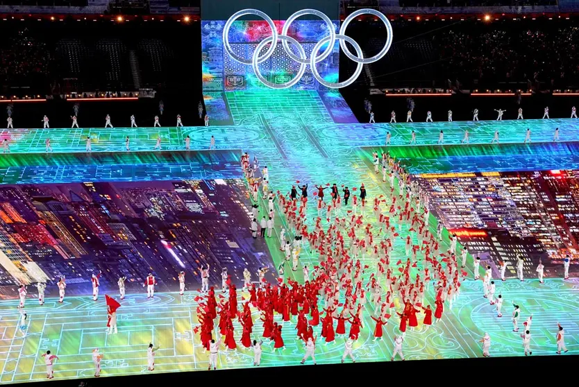 04 February 2022, China, Beijing: Team China takes part in the Parade of Nations during the opening ceremony of the Beijing 2022 Winter Olympic Games at the Beijing National Stadium in China. Photo: Andrew Milligan/PA Wire/dpa.