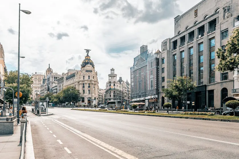 A view of the Gran Via avenue in Madrid. Photo: Pixabay.