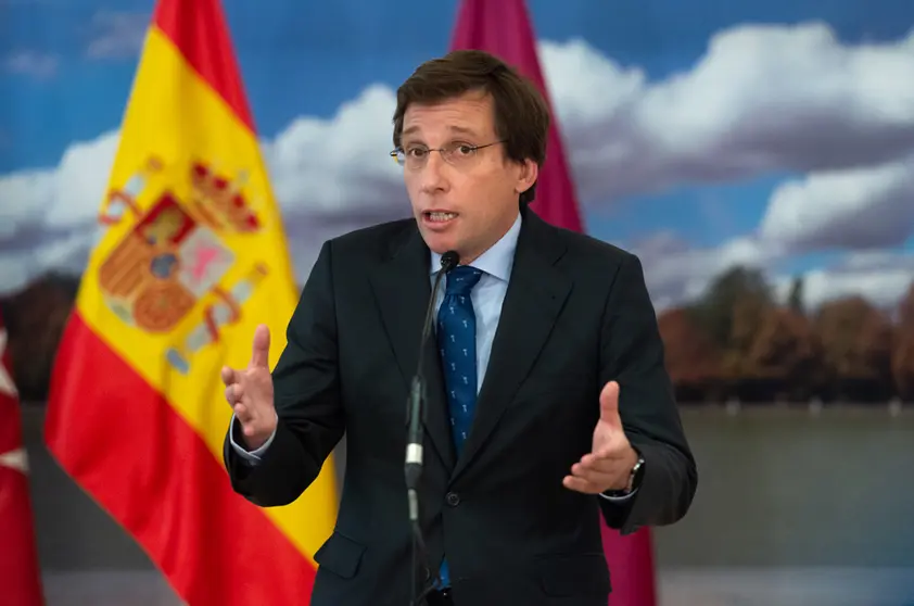 22 February 2022, Spain, Madrid: The mayor of Madrid Jose Luis Martinez-Almeida speaks at a press conference to announce his resignation as national spokesman of the People's Party (PP) in the Madrid City Council. Photo: Gustavo Valiente/EUROPA PRESS/dpa.