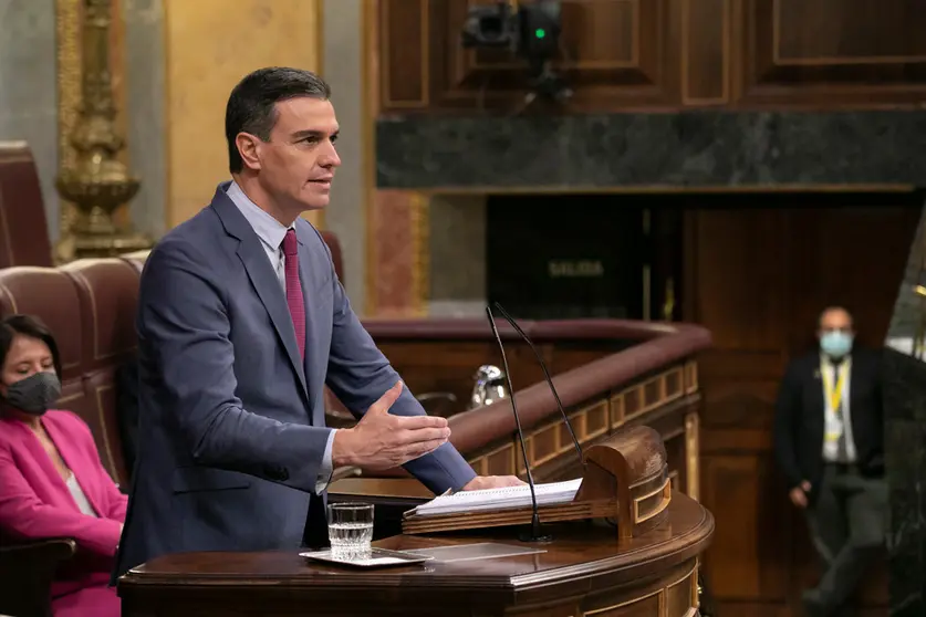 02.03.2022 Pedro Sanchez
Prime Minister Pedro Sanchez, before the plenary session of the Congress of Deputies, to report on the situation in Ukraine. Photo: Eva Ercolanese.