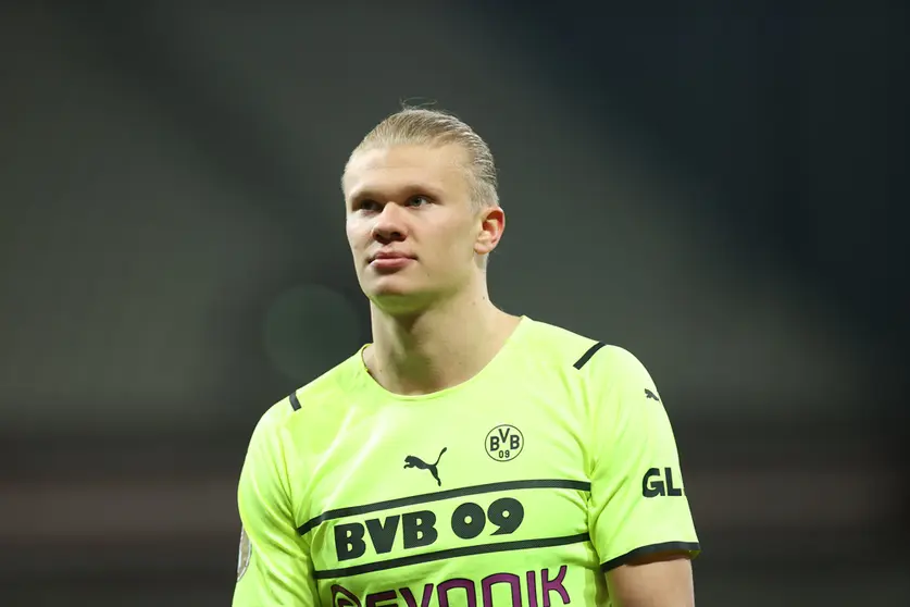 FILED - 18 January 2022, Hamburg: Borussia Dortmund's Erling Haaland is pictured after the German DFB Cup soccer match between FC St. Pauli and Borussia Dortmund at Millerntor Stadium. The future of Haaland could be decided on Friday with a host of top European clubs vying for his signature, the Spanish radio station Cadena Ser has reported. Photo: Christian Charisius/dpa.