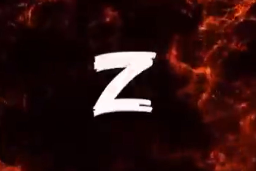 The letter 'Z', as shown in a Russian propaganda video. Image: Twitter.