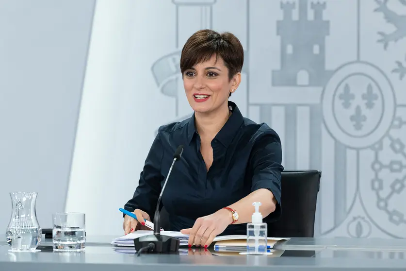 03/15/2022. The Minister of Territorial Policy and Government spokesperson, Isabel Rodríguez speaks to the press after the meeting of the Council of Ministers. Photo: La Moncloa.