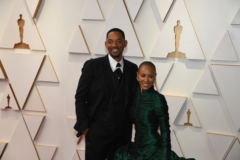 27 March 2022, US, Los Angeles: American actors Will Smith and wife Jada Pinkett-Smith arrive for the 94th annual Academy Awards ceremony at the Dolby Theatre. Photo: Kevin Sullivan/ZUMA Press Wire/dpa.