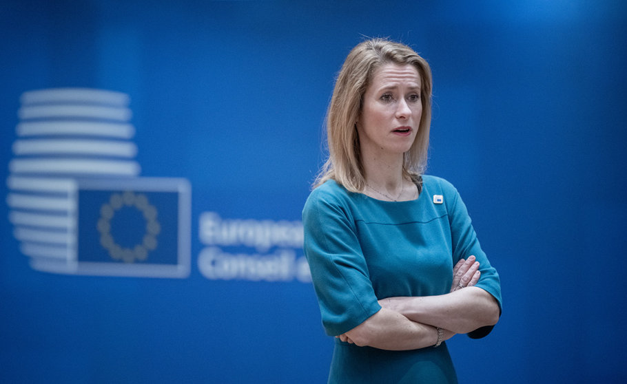 25 March 2022, Belgium, Brussels: Kaja Kallas, Prime Minister of Estonia, attends the second day of the EU Council summit. Photo: Michael Kappeler/dpa.
