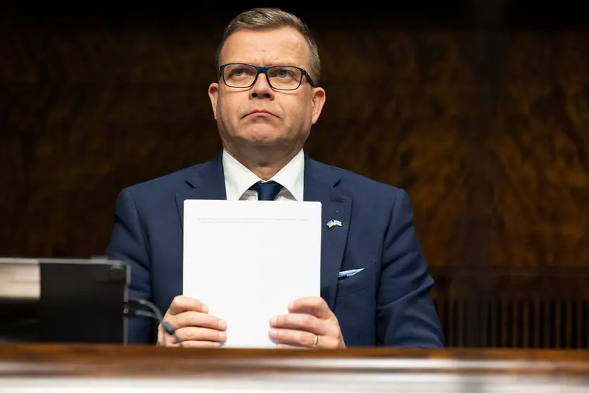 10/05/2022. The Defense Committee held a briefing on the changes in the security environment and joining NATO. Pictured is the chairman of the Defence committee. Petteri Orpo (kok). Photo: Hanne Salonen/Eduskunta.