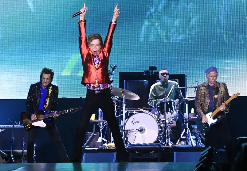 01 June 2022, Spain, Madrid: English singer Mick Jagger performs on stage at the Wanda Metropolitano Stadium during a concert by English rock band The Rolling Stones. Photo: Hans Klaus Techt/APA/dpa.