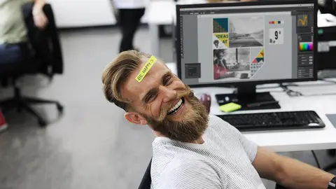 Man laugh happy