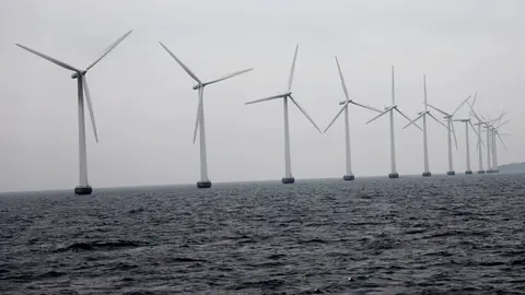 Middelgrunden offshore wind farm is pictured outside Copenhagen, Denmark November 27, 2019. Picture taken November 27, 2019. REUTERS/Andreas Mortensen