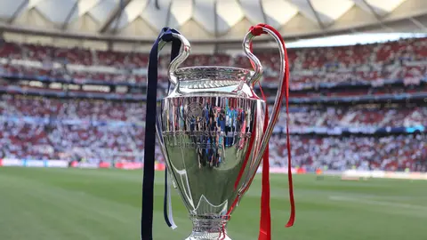 A general view of the Champions League trophy prior to the start of the 2019 UEFA Champions League final. The Champions League will return in August with the quarter-finals onwards being played as one-off games in Lisbon, European football's governing body UEFA said on Wednesday. Photo: Jan Woitas/dpa-Zentralbild/dpa