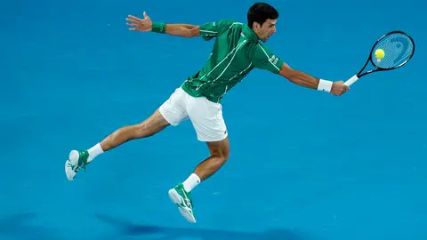 Novak Djokovic, seen at the 2020 Australian Open, has tested positive for the novel coronavirus. Photo: Dave Hunt/dpa.