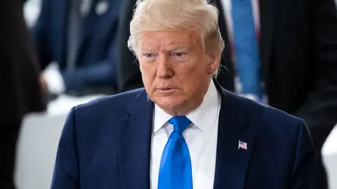 Japan, Osaka: US President Donald Trump arrives to attend the third working session of the G20 summit in 2019. Trump says he will resume regular media briefings on the coronavirus pandemic, as polls repeatedly show his popularity sinking among the electorate. Photo: Bernd von Jutrczenka/dpa