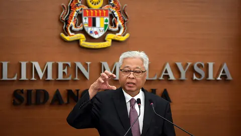 13 August 2020, Malaysia, Kuala Lumpur: Malaysian Senior Minister for Security and Minister of Defence Ismail Sabri Yaakob speaks during a press conference. Photo: Fathin Suhaira Abd Rahim/dpa.