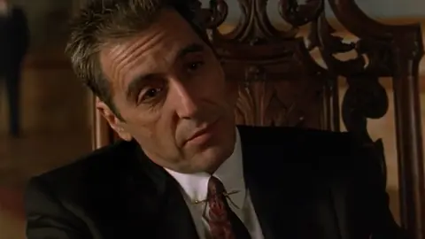 Al Pacino plays Michael Corleone in &#39;The Godfather&#39; trilogy. Image: screenshot from YouTube.