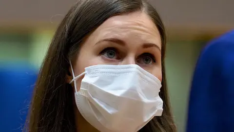 HANDOUT - 01 October 2020, Belgium, Brussels: Finnish Prime Minister Sanna Marin attends the EU summit. Photo: Chr.Dogas/European Council/dpa.
