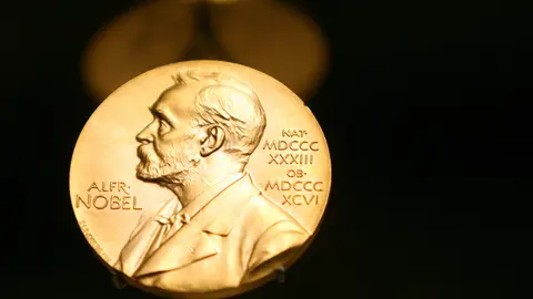 A medal with the portrait of Alfred Nobel can be seen in the Nobel Museum in this file photo from December 12, 2007. US poet Louise Gluck was awarded the 2020 Nobel Prize in Literature "for her unmistakable poetic voice," the Swedish Academy said on Thursday. Photo: Kay Nietfeld/dpa.
