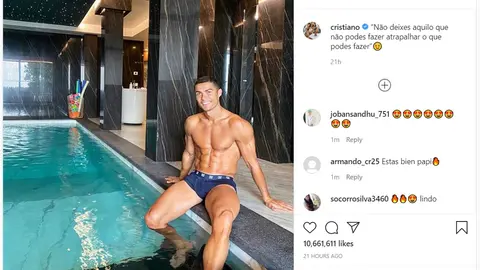 Cristiano Ronaldo posted a photo of his quarantine in social media. Image: Instagram/Cristiano.