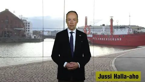 Image: Screenshot of Halla-aho's YouTube video.