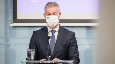 THL Chief Physician Taneli Puumalainen, during the weekly press conference on the development of the epidemic. Photo: Laura Kotila/Vnk/file photo.