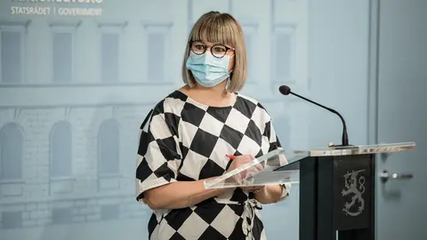 Minister of Social Affairs and Health, Aino Kaisa Pekonen (Left Alliance). Photo: Jussi Toivanen/Vnk.