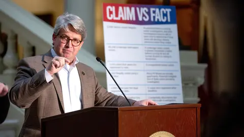 04 January 2021, US, Atlanta: Gabriel Sterling, the voting systems implementation manager for the Georgia Secretary of State's office speaks during a press conference held at the Georgia State Capitol, in response to claims made by US President Donald Trump during an hour-long recorded phone call with Georgia's Secretary of State Brad Raffensperger, during which the president pressured Raffensperger to find votes in order to change the outcome of Georgia's election which resulted in President-Elect Joe Biden winning the state. Photo: Steve Schaefer/TNS via ZUMA Wire/dpa