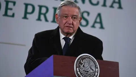 08 January 2021, Mexico, Mexico City: Mexican President Andres Manuel Lopez Obrador speaks during his daily press conference at the National Palace. Photo: El Universal/El Universal via ZUMA Wire/dpa