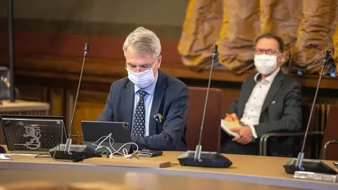 Minister for Foreign Affairs Pekka Haavisto (L). Photo: Jussi Toivanen/Vnk.