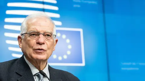 FILED - 25 January 2021, Belgium, Brussels: European Union High Representative for Foreign Affairs and Security Policy Josep Borrell speaks during a press conference following an EU Foreign Ministers meeting at the EU headquarters. Borrell is due in Moscow on Friday just days after the jailing of prominent Russian dissident Alexei Navalny that provoked an international uproar. Photo: Zucchi-Enzo/EU Council/dpa - ATTENTION: editorial use only in connection with the latest coverage about (the transmission/the film/the auction/the exhibition/the book) and only if the credit mentioned above is referenced in full