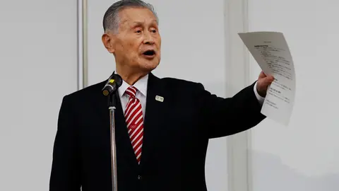 04 February 2021, Japan, Tokyo: President of Tokyo 2020 Olympic organizing committee Yoshiro Mori speaks during a press conference after he was harshly criticized for his sexist remarks. Photo: Pool/ZUMA Wire/dpa