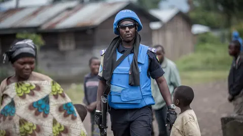 FILED - A Senegalese soldier works near Goma, in the Congo, in 2015, while with a UN mission. The Italian ambassador to the Democratic Republic of Congo has been killed during a visit to a volatile part of the country in a World Food Programme (WFP) convoy. Photo: Michael Kappeler/dpa