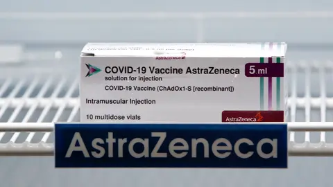 12 March 2021, Thailand, Bangkok: A box of the AstraZeneca vaccine is seen in a cooling refrigerator at the Bamrasnaradura Infectious Diseases Institute in Nonthaburi province on the outskirts of Bangkok. Photo: Chaiwat Subprasom/SOPA Images via ZUMA Wire/dpa