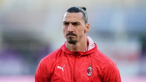 21 March 2021, Italy, Florence: Milan's Zlatan Ibrahimovic pictured prior to the start of the Italian Serie A soccer match between ACF Fiorentina vs AC Milan at Artemio Franchi Stadium. Photo: -/LaPresse via ZUMA Press/dpa