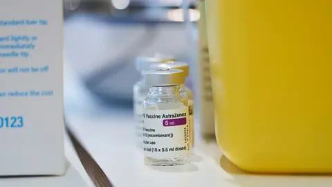 31 March 2021, Spain, Santander: Vials of the AstraZeneca Corona vaccine are pictured at the start of the mass vaccination campaign against Covid-19, at the Palace of Exhibitions and Congress of Santander in Cantabria. Photo: Juan Manuel Serrano Arce/EUROPA PRESS/dpa