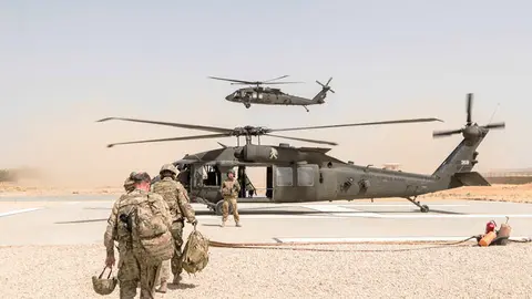 FILED - US soldiers prepare to depart from Kunduz, Afghanistan, by helicopter in 2017. President Joe Biden wants to withdraw US troops from Afghanistan by September 11, the 20th anniversary of the 9/11 attacks, a senior administration official said on Tuesday. Photo: Brian Harris/Planet Pix/ZUMA/dpa.