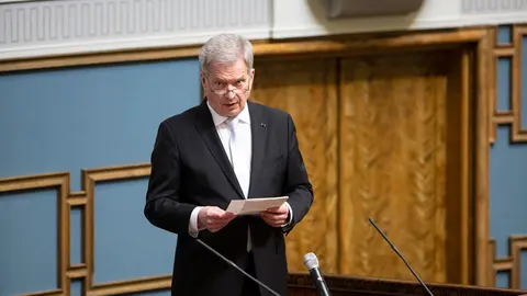 Finnish President Sauli Niinistö delivering a speech in Parliament. Photo: Hanne Salonen/Eduskunta/file photo.
