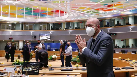 HANDOUT - 24 May 2021, Belgium, Brussels: European Council President Charles Michel attends a special EU summit. Photo: Dario Pignatelli/EU Council/dpa - ATTENTION: editorial use only and only if the credit mentioned above is referenced in full