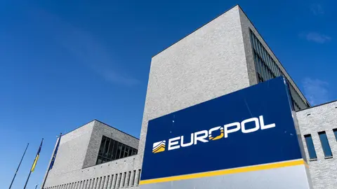 08 June 2021, Netherlands, The Hague: A view of Europol headquarters before the press conference on the largest ever international police and judicial action against organised crime. International law enforcement agencies announce 800 arrests in more than 16 countries linked to encrypted criminal activities, with Europol calling it the biggest coordinated police sting of its kind. Photo: Jerry Lampen/ANP/dpa