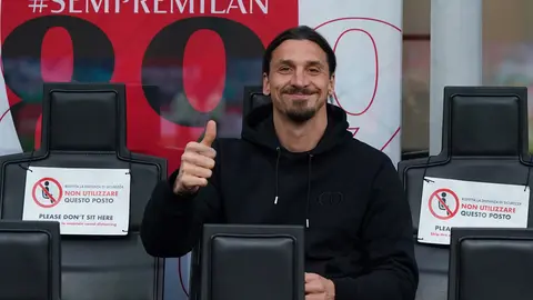 16 May 2021, Italy, Milan: AC Milan's Zlatan Ibrahimovic gestures from the bench during the Italian Serie A soccer match between AC Milan and Cagliari Calcio at the Giuseppe Meazza Stadium. Photo: Spada/LaPresse via ZUMA Press/dpa