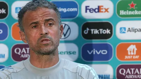 13 June 2021, Spain, Sevilla: Spain's head coach Luis Enrique gives a press conference for the team's ahead of Monday's UEFA EURO 2020 championship Group E soccer match against Sweden. Photo: Cesar Luis de Luca/dpa