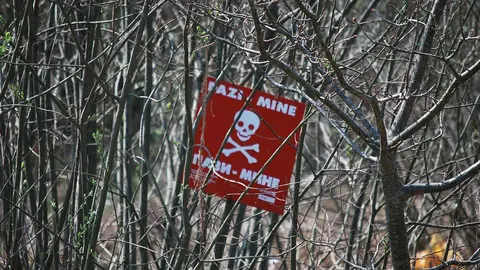 A sign warning of a mined area in Bosnia and Herzegovina. Photo: Pixabay.