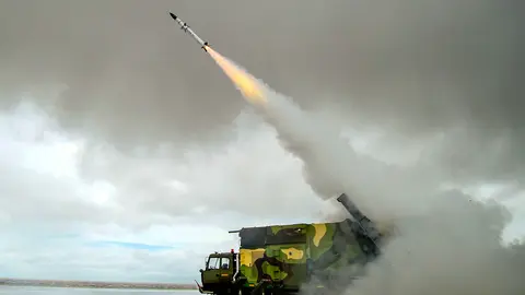 Defence Research and Development Organisation (DRDO) successful flight-test of New Generation Akash (Akash-NG) missile from Integrated Test Range, Chandipur off the coast of Odisha. Photo: -/PTI/dpa