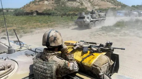FILED - A German soldier patrols an area near Kunduz, Afghanistan, in 2011. In the wake of the departure of Western troops, the Taliban is making regular advances and, on Thursday, seized Herat, the country's third-largest city. Photo: Maurizio Gambarini/dpa