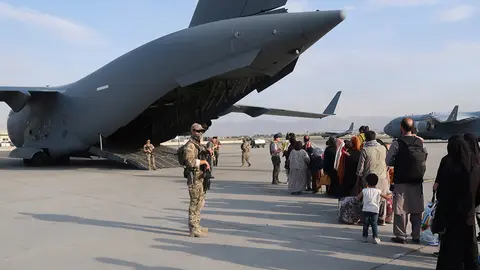 Finnish troops participating in the refugee evacuation operation in Kabul. Photo: Puolustusvoimat.