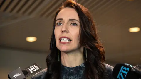 New Zealand Prime Minister Jacinda Ardern speaks to the media after the New Zealand Institute of International Affairs event at national museum Te Papa in Wellington, New Zealand, Wednesday, July 14, 2021. (AAP Image/Ben Mckay) NO ARCHIVING Photo: Ben Mckay/AAP/dpa