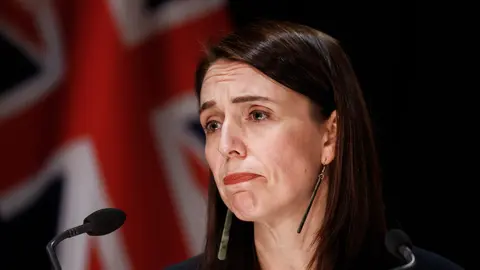 New Zealand Prime Minister Jacinda Ardern speaks during a press conference at New Zealand Parliament in Auckland. A Sri Lankan national injured six people at an Auckland supermarket on Friday in a terrorist attack. Photo: Robert Kitchin/STUFF POOL via AAP/dpa