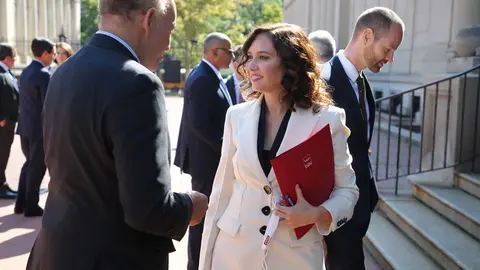 27 september 2021. The president of the Community of Madrid, Isabel Díaz Ayuso, has met with representatives of the Hispanic Society in New York. Photo: Community of Madrid.