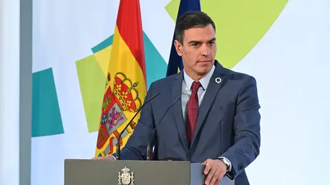 Prime Minister Pedro Sanchez, delivering a speech. Photo: La Moncloa.
