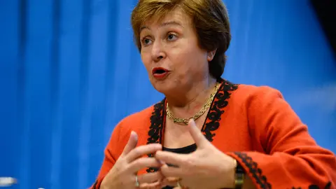 FILED - World Bank CEO Kristalina Georgieva speaks during an interview at the 24th Conference of the Parties to the United Nations Framework Convention on Climate Change (COP24). Photo: Omar Marques/SOPA Images via ZUMA Wire/dpa